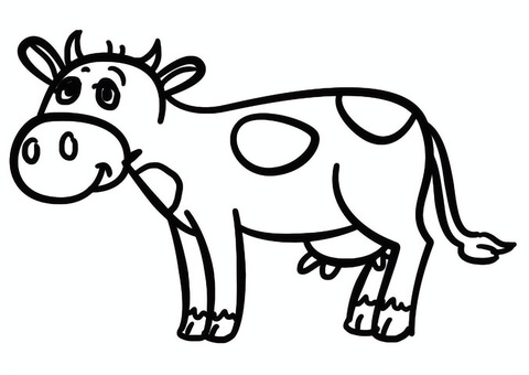 Cartoon Cow Coloring Page